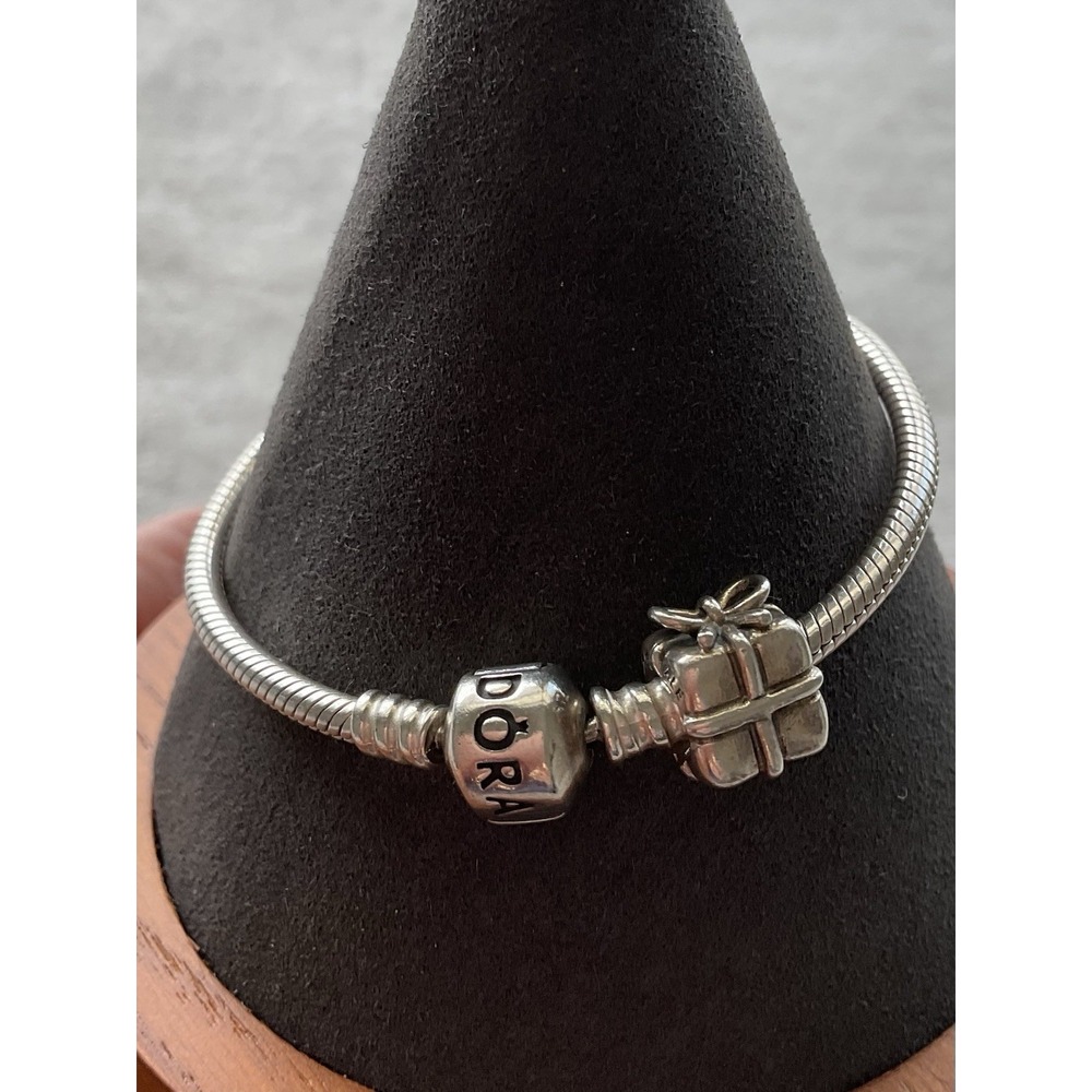 Pandora ALE 925 Sterling Silver Charm Bracelet Gift Box Charm Present Xmas